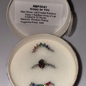 Simply Be You Rainbow Topaz Ring Set